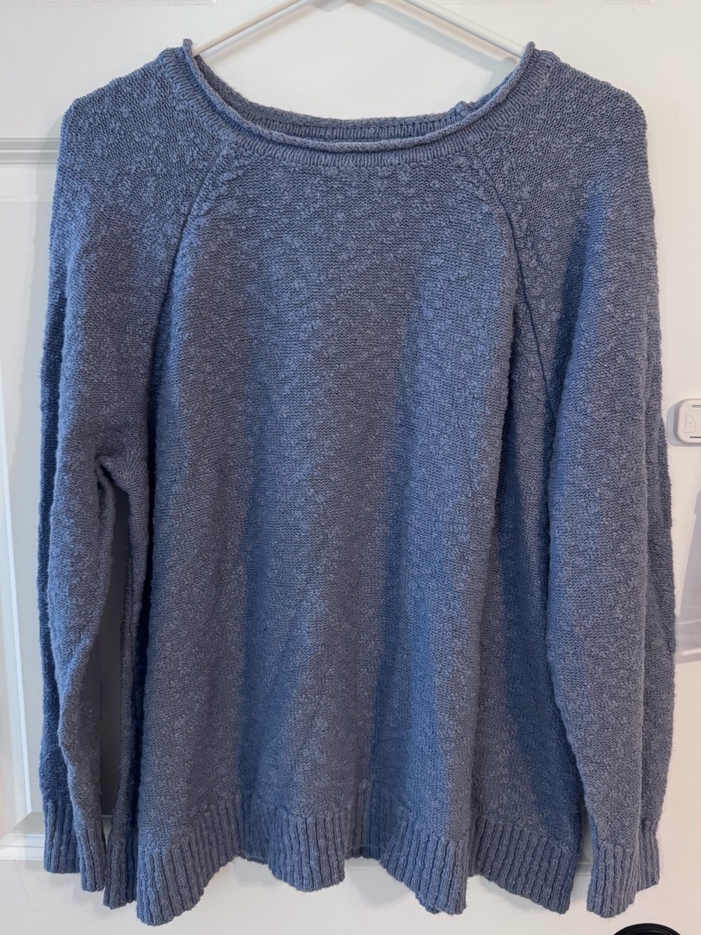 L.L.Bean Women's Midweight Cotton Slub Rollneck Sweater 1X Blue